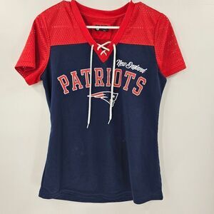 Nfl patriots tshirt medium jersey new England blue red football